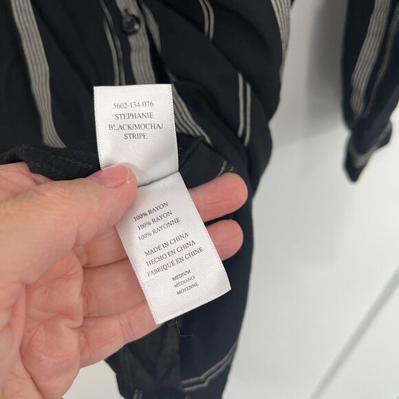 Rails Medium Black, Cream Stephanie Striped Shirt Dress - Picture 12 of 15